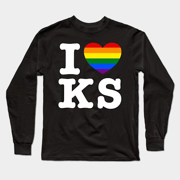 Kansas Pride - I Love Kansas Long Sleeve T-Shirt by winwinshirt